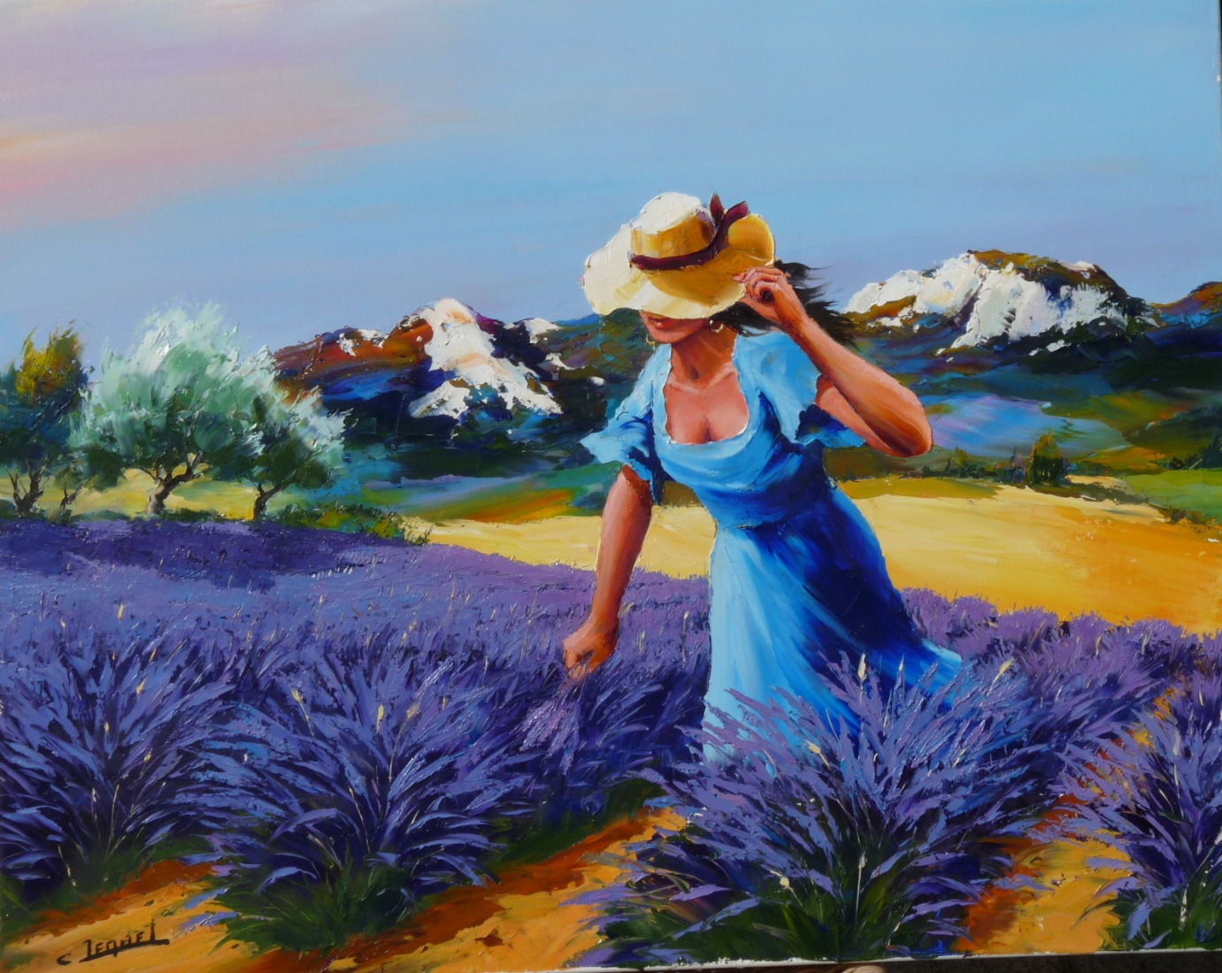 femme aux brins de lavande